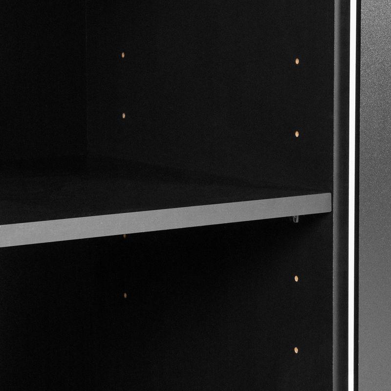 2 Door Morgan Storage Cabinet Pure Black - South Shore: Adjustable Shelf, Laminated Particle Board