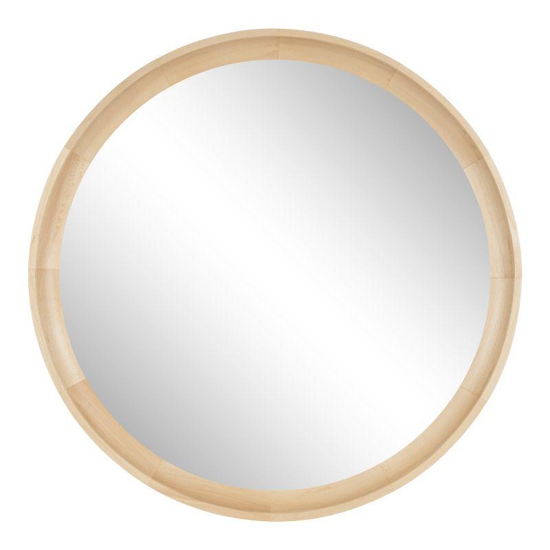 Kate and Laurel Hatherleig Round Wood Round Mirror, 24" Diameter, Natural