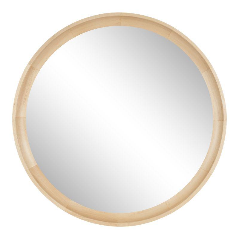 Kate and Laurel Hatherleigh Round Wood Wall Mirror