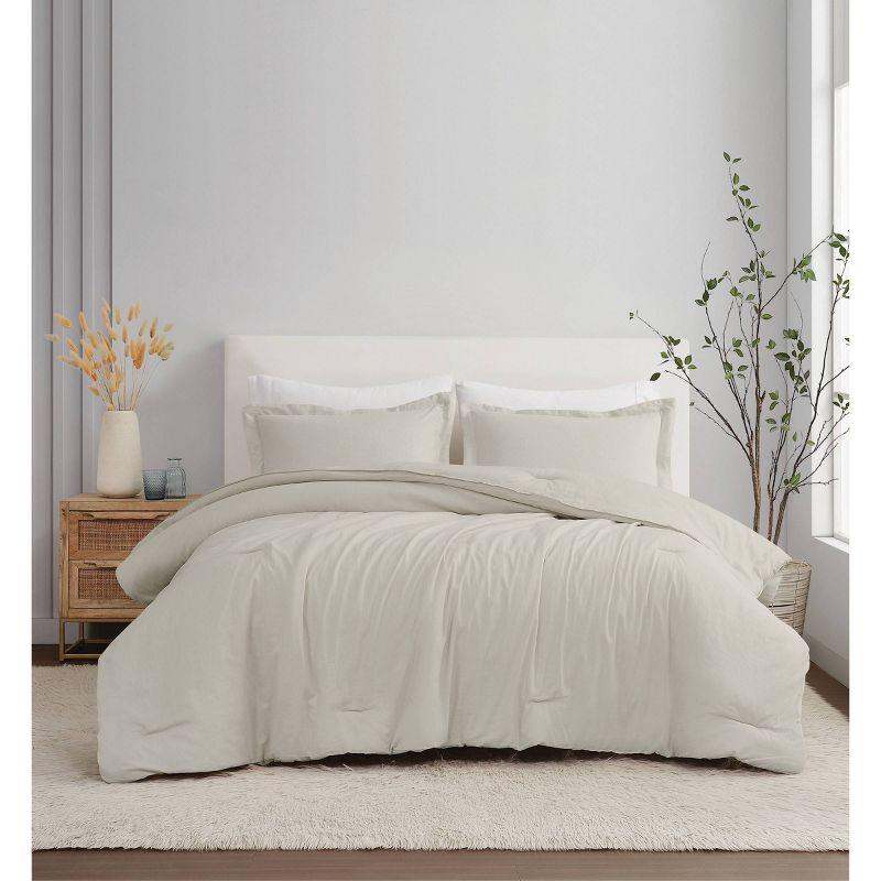 Brooklyn Loom 3pc King Flax Linen Comforter Set Natural