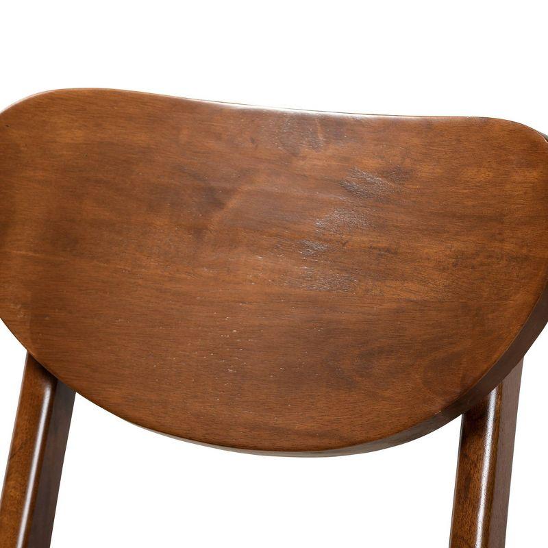 2pc Katya Wood Barstool Set Brown - Baxton Studio: Solid Walnut Finish, Polyester Upholstery, 28.7" Seat Height