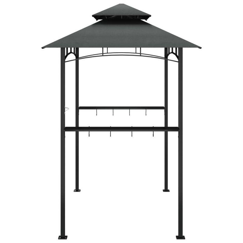 vidaXL BBQ Gazebo with Side Shelves Anthracite 94.5"x59.1"x95.7" Steel