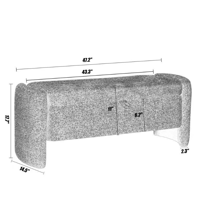 Wrought Studio™ Oval Ottoman Orange Storage Bench Chenille Fabric Bench
