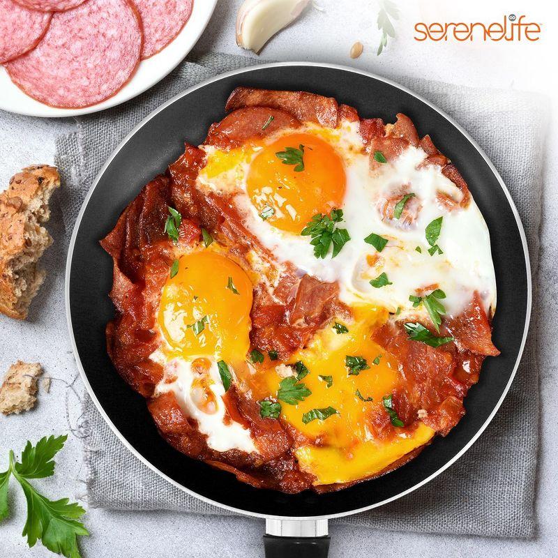 SereneLife 11 - Piece Non-Stick Aluminum Cookware Set
