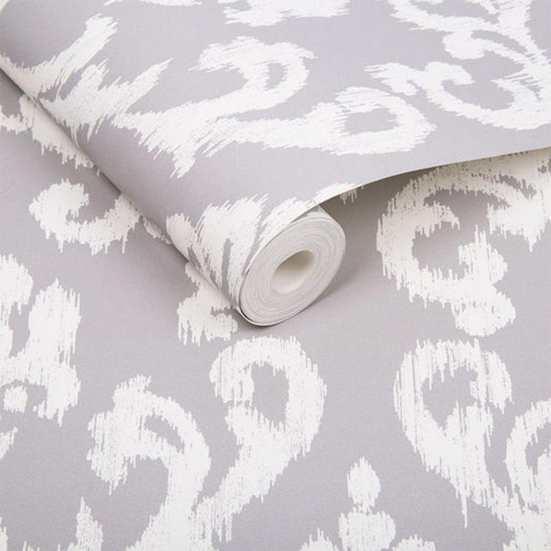 Ink Damask Grey Mist Paste the Wall Wallpaper