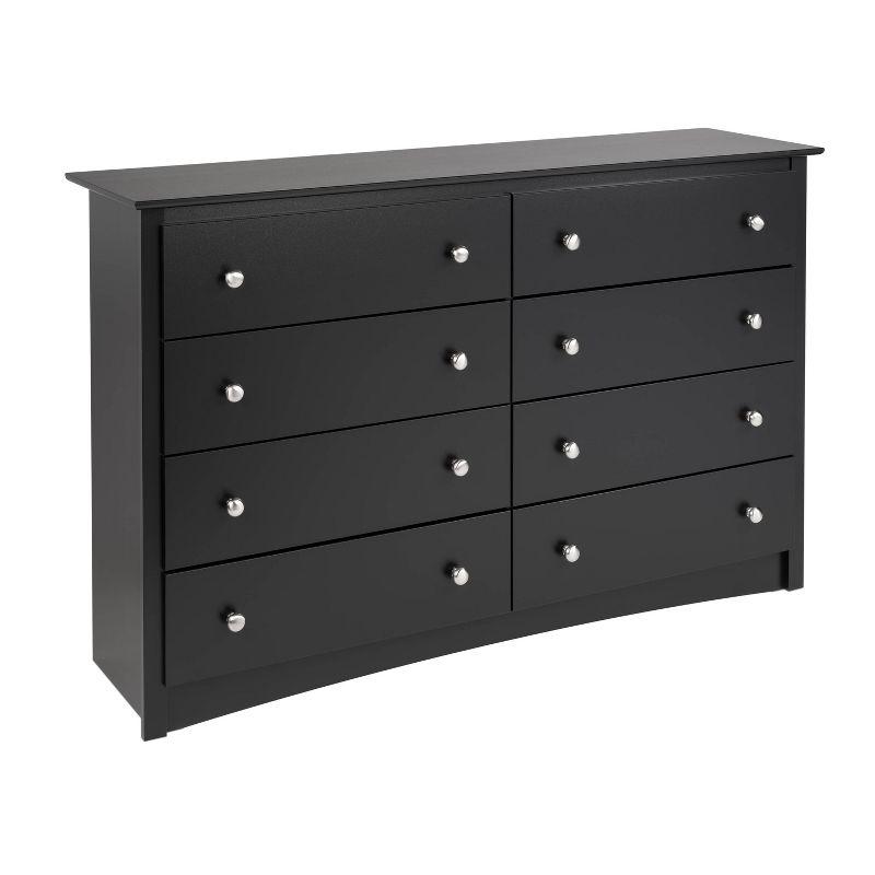 Sonoma 8 Drawer Dresser Black - Prepac: Laminated Transitional Style, Metal Hardware, Includes Anti-Tip