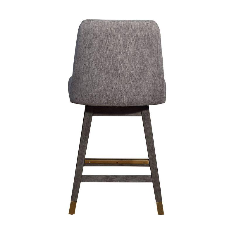 Armen Living Amalie Wood Finish with Fabric Swivel Counter Height Barstool