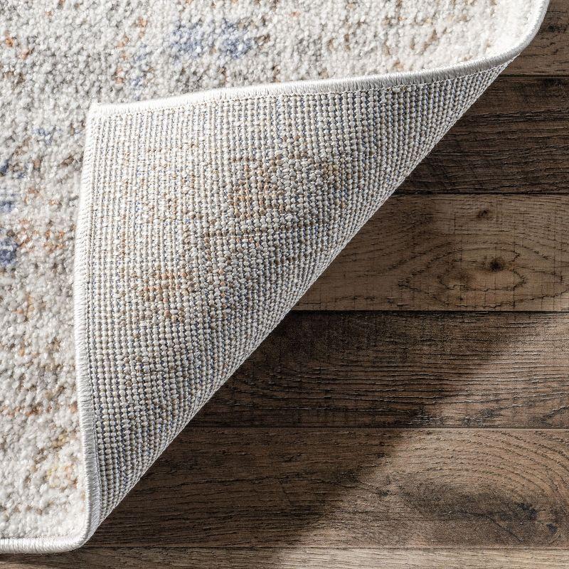 Nuloom Jacquie Medallion 7x9 Indoor Area Rug for Living Room Bedroom Dining Room Kitchen, Silver/Ivory