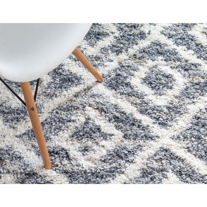 Unique Loom 2' 2 x 3' 1 Gray Hygge Shag Diamond Area Rug