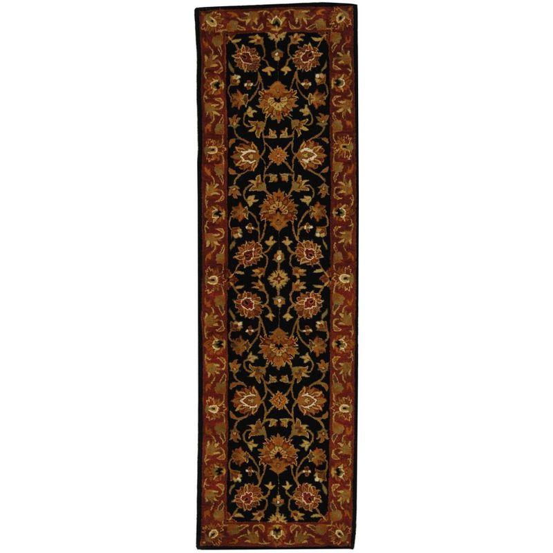 Heritage HG112 Handmade Runner Rug - 2'3"x8' - Black/Red - Safavieh
