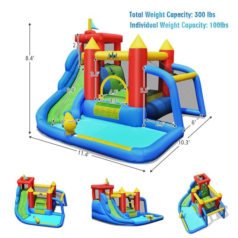 Colorful Inflatable Bounce House with Slide and Pool