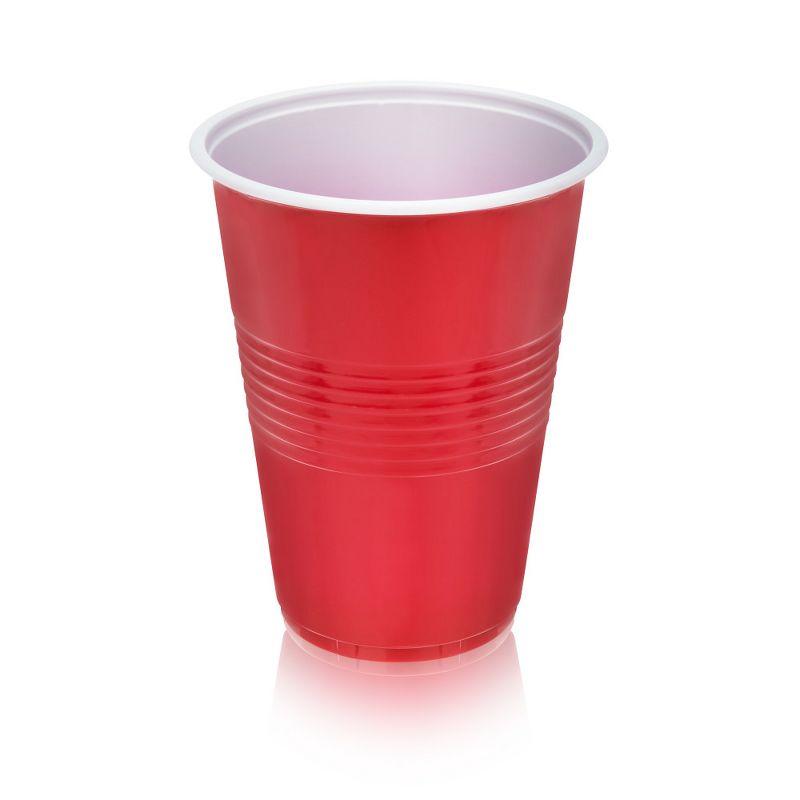 True Red Party Cups, disposable Cups for Parties, Cup, Perfect for Outdoor Drinking Games, Drink Tumblers, set of 24, 16oz, Red