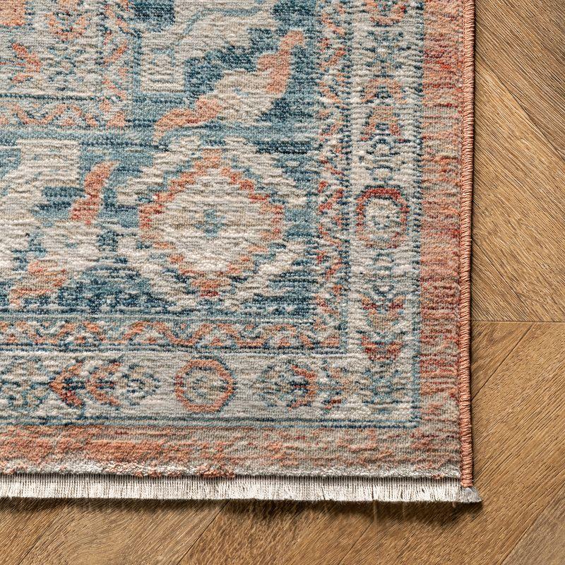 5'3"x7'3" Westlyn Faded Medallion Area Rug Rust - nuLOOM: Classic Low Pile Indoor Rectangle, Polypropylene, Cotton Backing