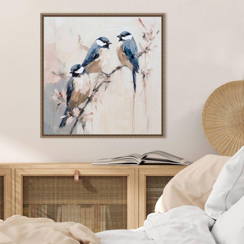 Amanti Art 22"x22" Elegant Bird Silhouettes I by Lazar Studio Framed Canvas Wall Art Print