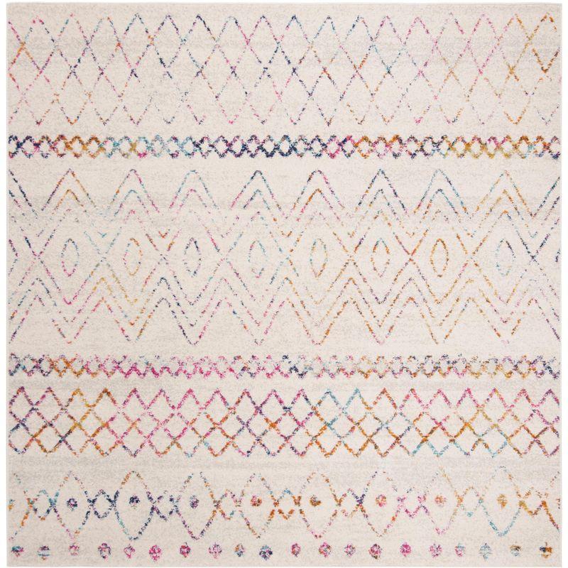 Madison 700 MAD798 Power Loomed Indoor Area Rug - Ivory/Fuchsia - 5'3"x5'3" - Safavieh