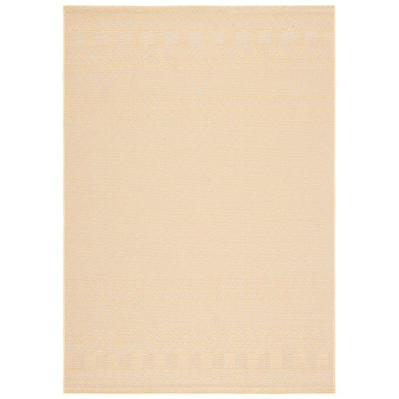 Courtyard CY6235 Power Loomed Indoor and Outdoor Area Rug - Gold/Beige - 6'7"x9'6" - Safavieh