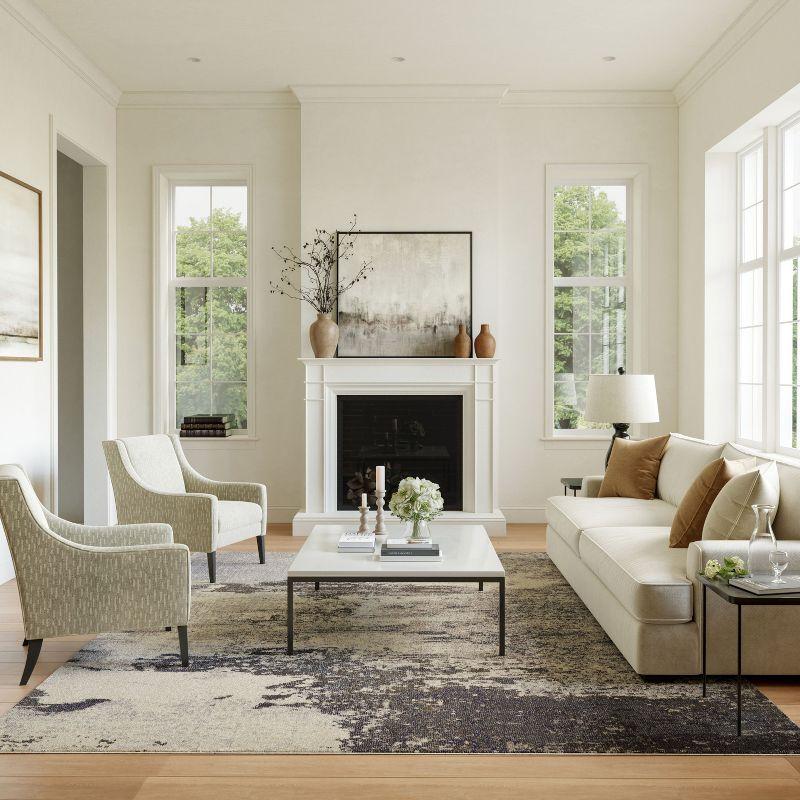 Nourison Celestial CES02 6'7" x 9'7" Ivory/Grey Area Rug