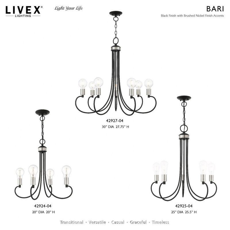 Livex Lighting Bari 5 - Light Chandelier in  Black