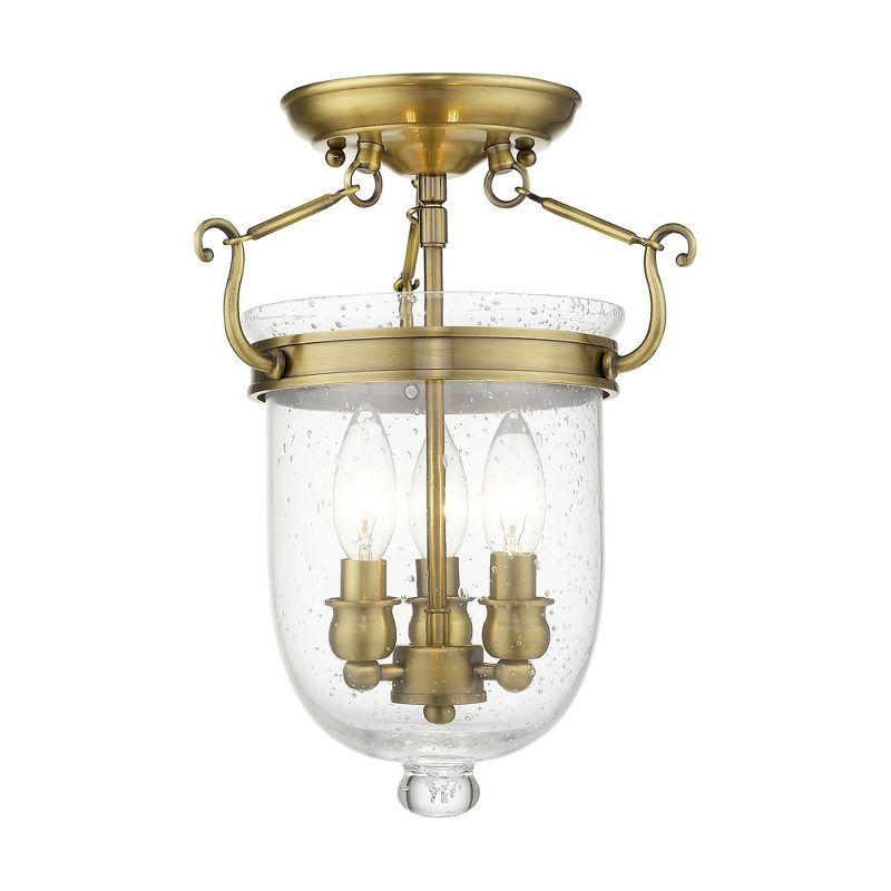 Livex Lighting Jefferson 3 - Light Flush Mount in  Antique Brass