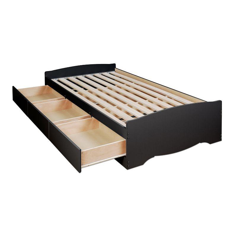 3 Drawers Mate's Twin XL Platform Storage Bed Black - Prepac: College Student Essential, No Box Spring Required