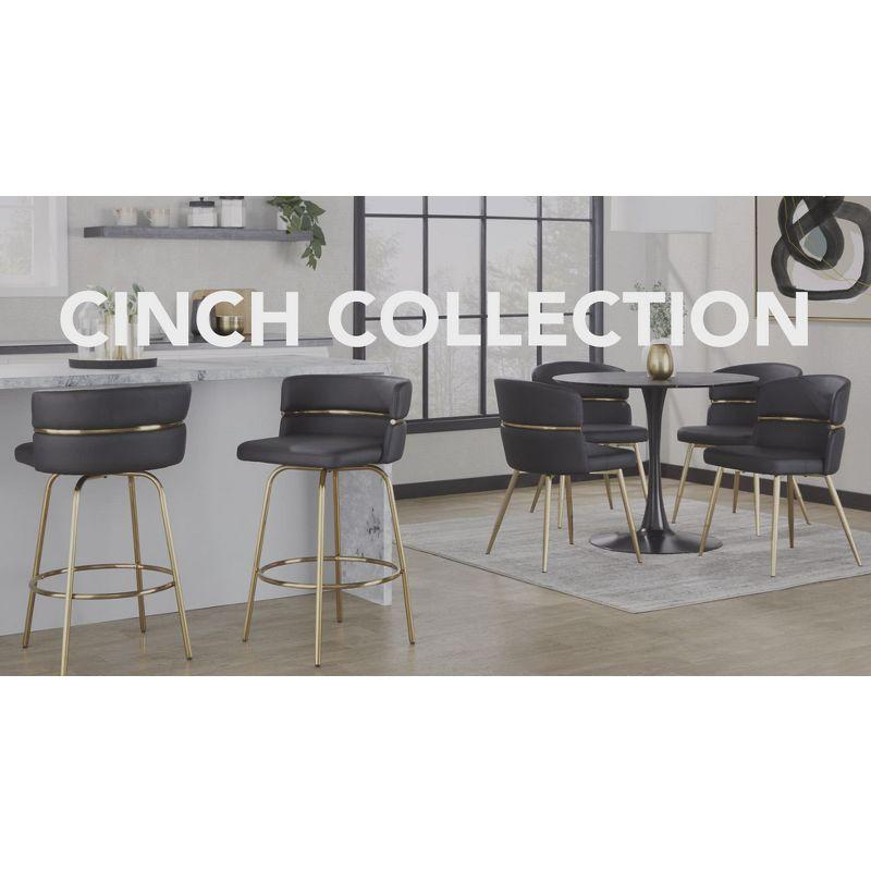Set of 2 Cinch-Claire Counter Height Barstools Gold/Cream - LumiSource: Velvet Upholstery, Swivel, Metal Legs