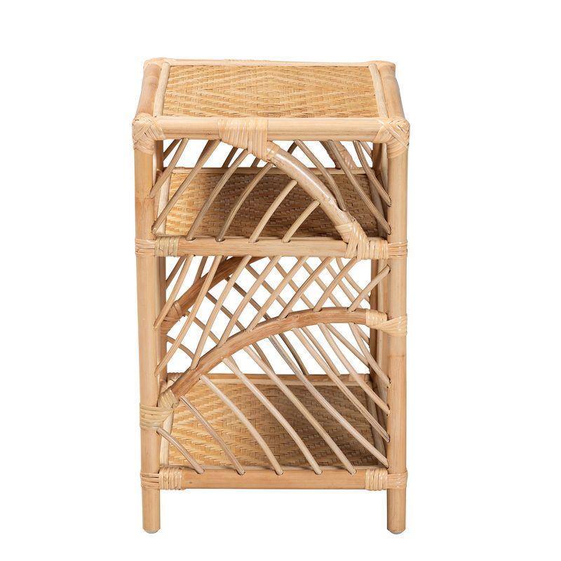 bali & pari Baara Modern Bohemian Natural Brown Rattan Nightstand