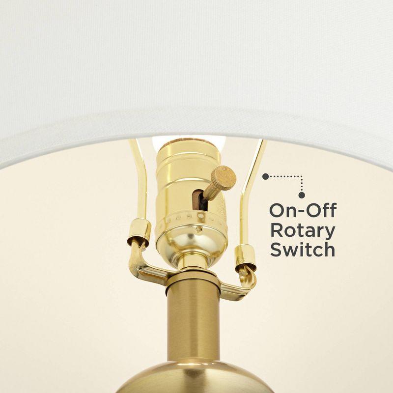 Vienna Full Spectrum Modern Table Lamps 38 1/2" Tall Set of 2 Clear Crystal Glass Hexagonal Column White Drum Shade for Bedroom Living Room Bedside