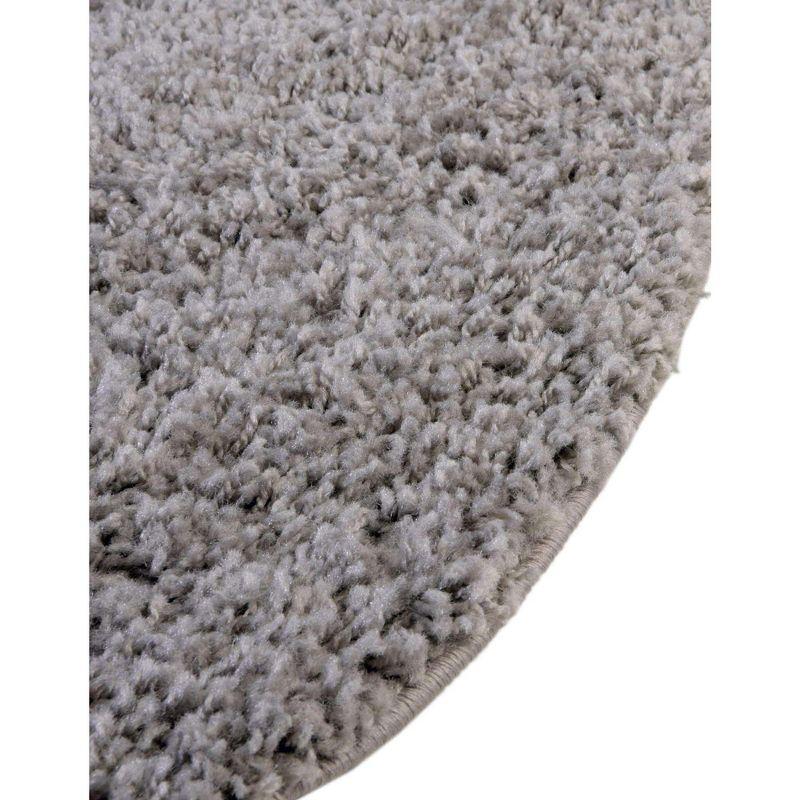 Unique Loom 8' 0 x 8' 0 Round Solid Shag Cloud Gray Area Rug