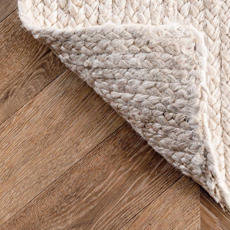 2'6"x14' Runner Hand Woven Rigo Jute Area Rug Off White - nuLOOM: Farmhouse Style, Low Pile, Indoor Use