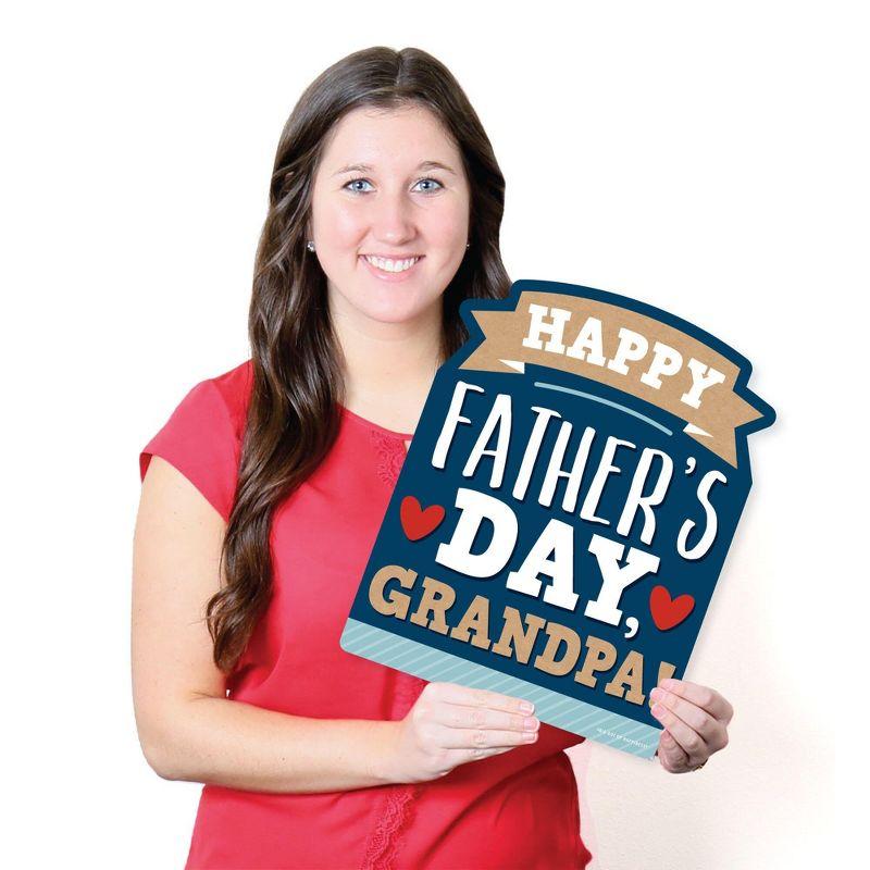 Big Dot of Happiness Grandpa, Happy Father's Day - Outdoor Lawn Sign - We Love Grandfather Yard Sign - 1 Piece