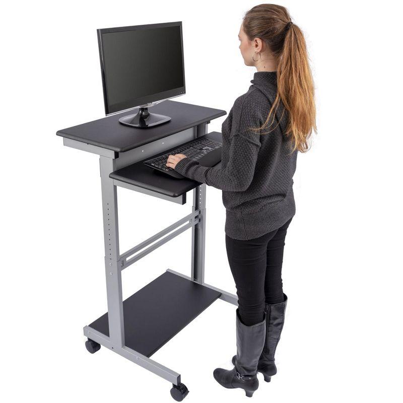 Stand Up Desk Store Rolling Adjustable Height Two Tier Standing Desk Computer Workstation