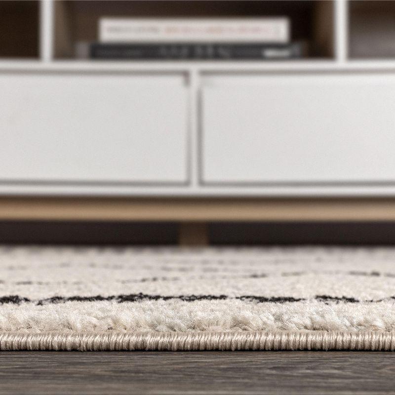 8'x10' Zaina Moroccan Beni Souk Area Rug, Cream/Black - JONATHAN Y