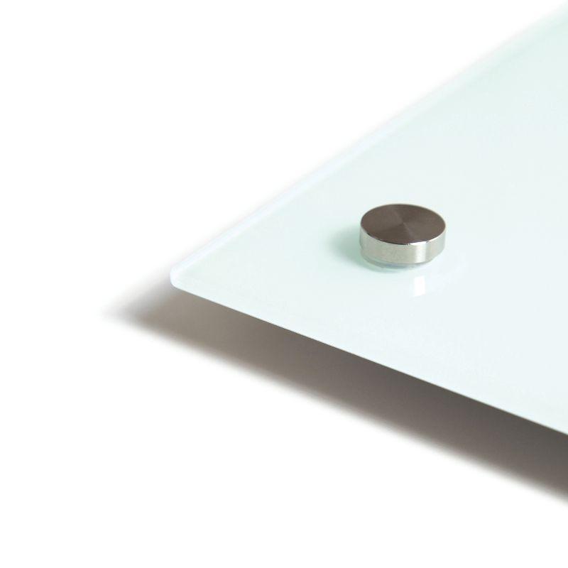 U Brands 70"x35" Frosted Glass Frameless Dry Erase Board White: Wall Mount Glass Whiteboard with Marker Tray