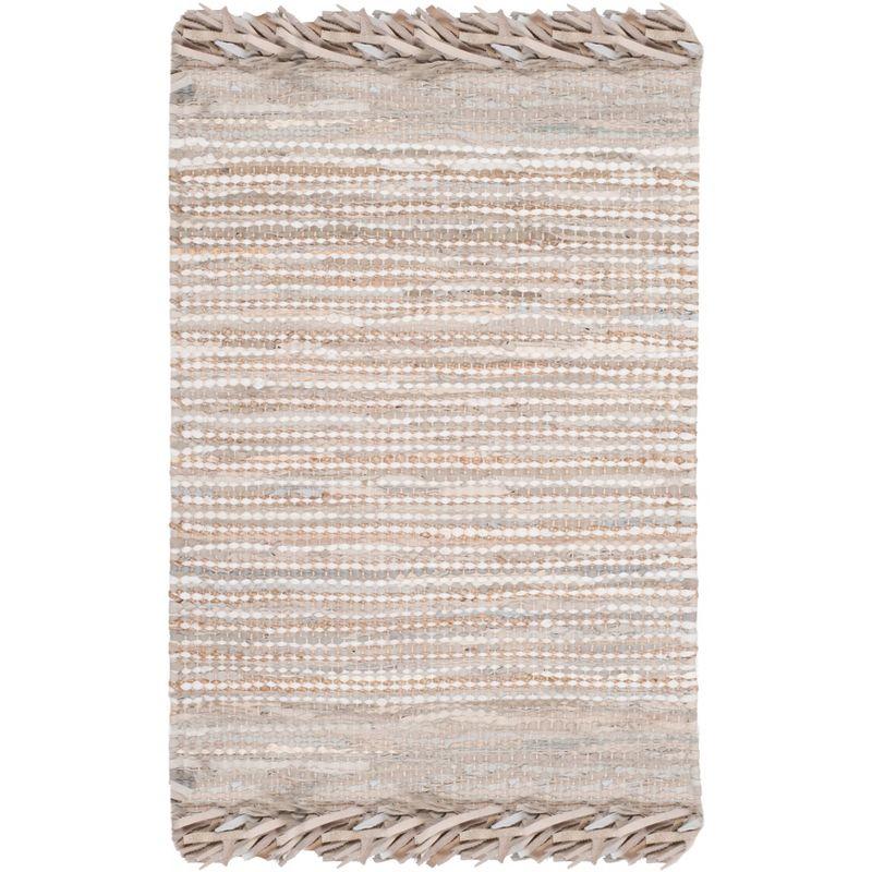 Vintage Leather VTL373 Hand Woven Accent Rug - Beige/Multi - 2'x3' - Safavieh.