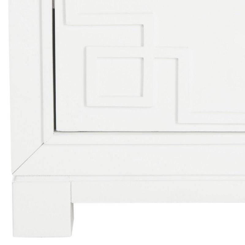 Raina 3 Drawer Greek Key Nightstand - FOX6278 - White - Safavieh Couture