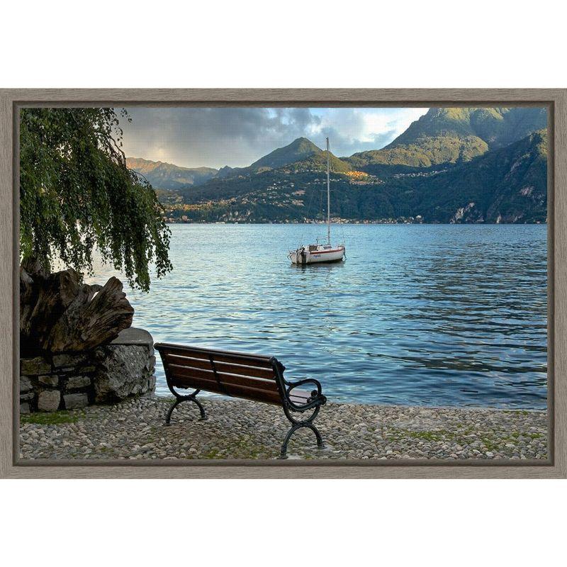 Framed 23 x 16 Landscape Canvas Print in Greywash Frame