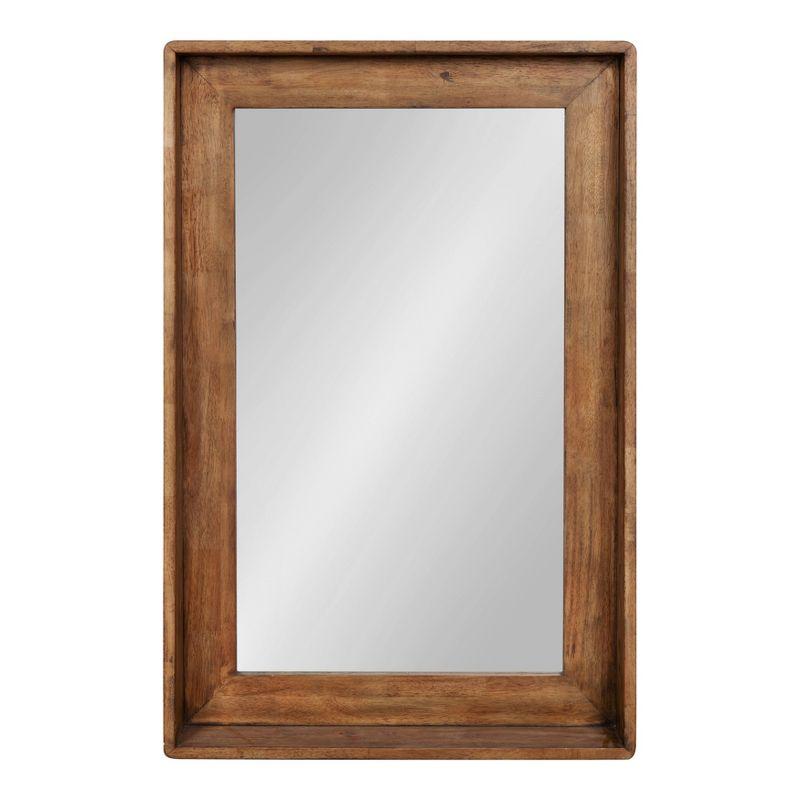 24" x 36" Basking Decorative Wall Mirror with Shelf Brown - Kate & Laurel All Things Decor: Rustic Chic, No Assembly Required