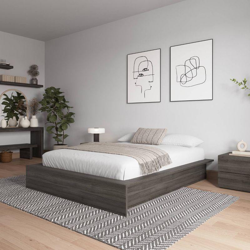 Nexera Queen James Platform Bed Gray