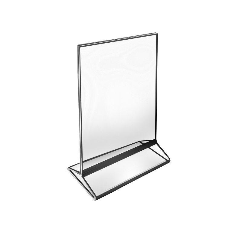 Azar Displays Double-Sided Clear Acrylic Frames with Accent Trim 4" Wide x 6" High, Black