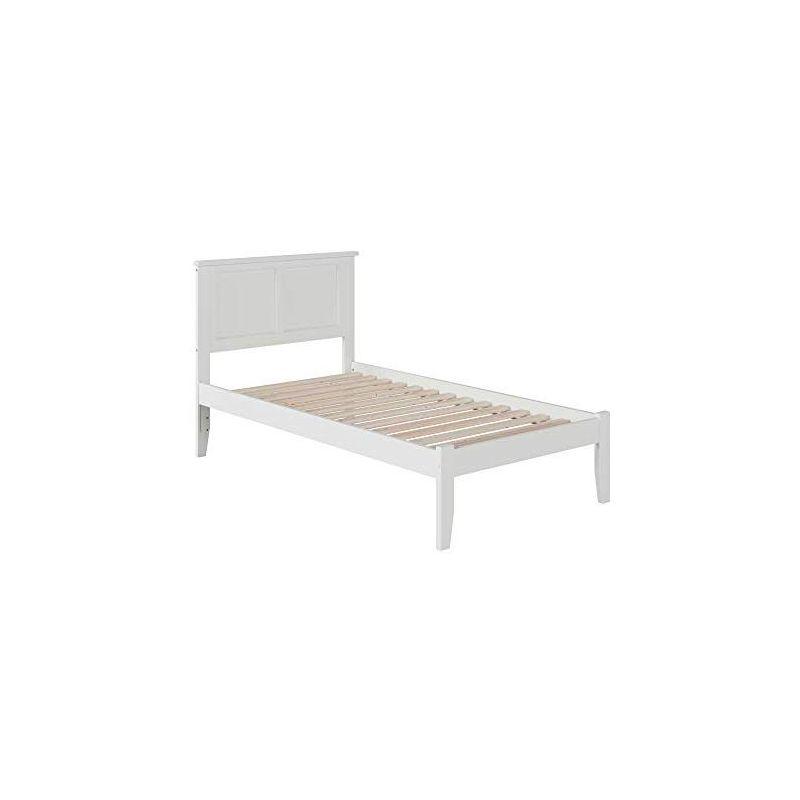 AFI Furnishings Madison Twin Platform Bed with Open Footboard and Turbo Charger in White