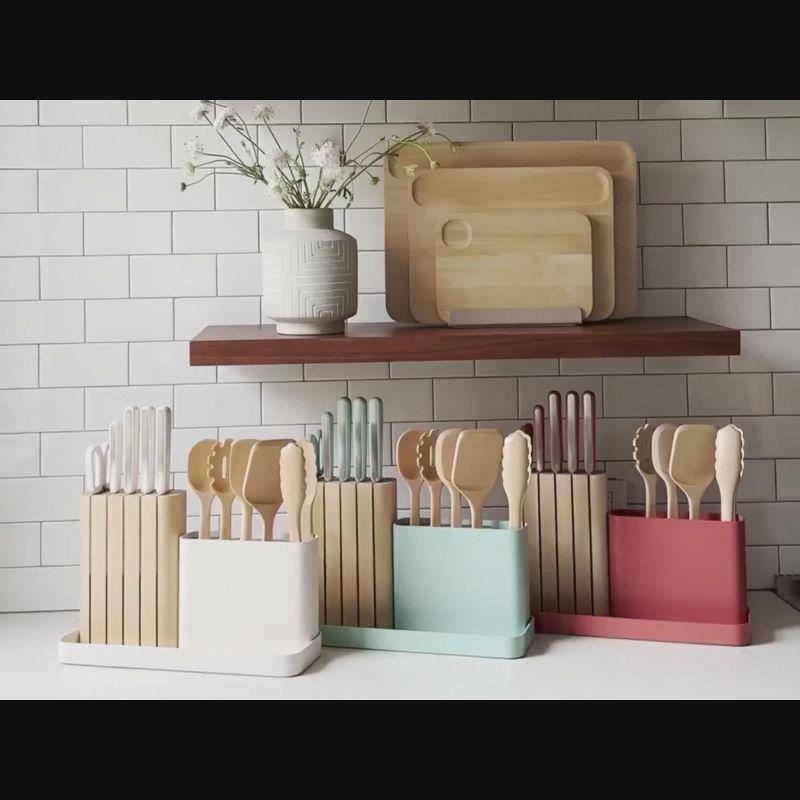 Caraway 14-Piece Perracotta Knife and Utensil Prep Set