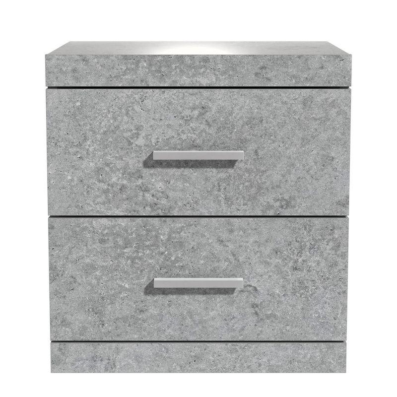 Galano Carmelo 2 Drawers Concrete Cool Grey Nightstand (20.3 in. H x 18.9 in. W x 16.3 in. D)