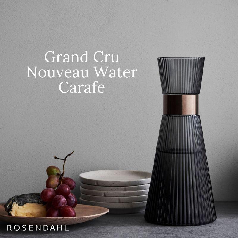 Grand Cru Smoke Glass Water Carafe with Patinated Steel Accent