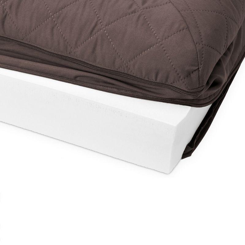 FurHaven Medium Quilted Full Support Sofa Dog Bed - Coffee