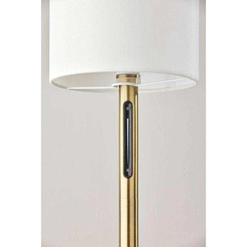 Adesso Matilda Floor Lamp (Includes LED Light Bulb) with Smart Switch Brass: Touch Sensor, Dimmable, Metal Body