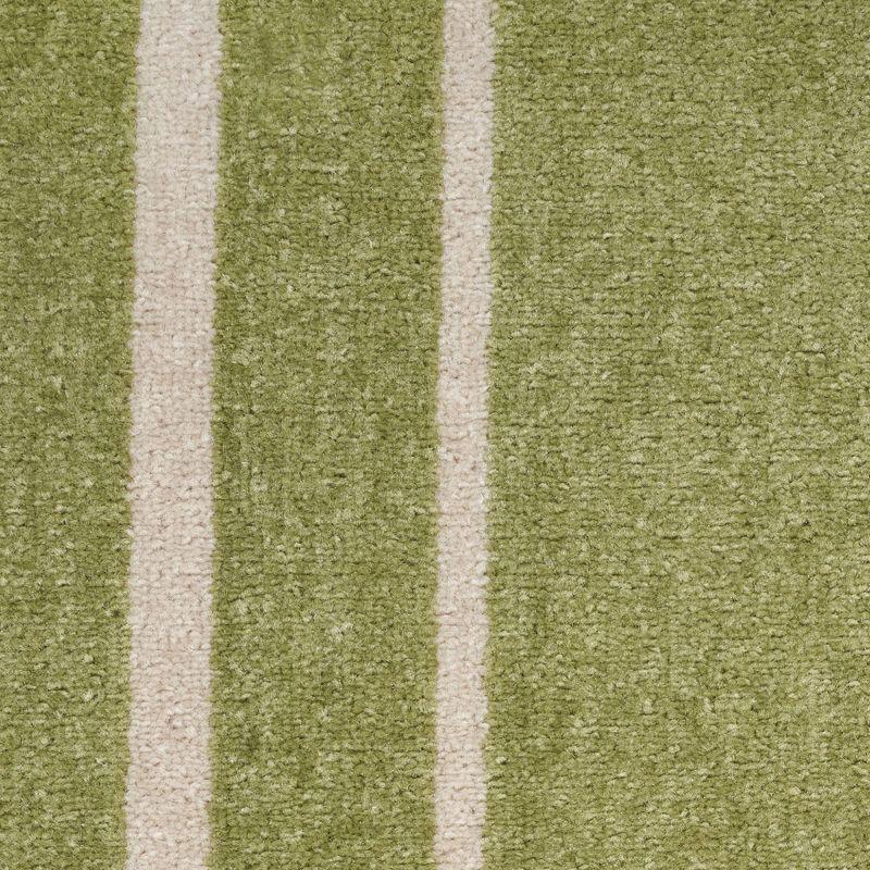 Nourison Essentials 2'2" x 7'6 Green Ivory Contemporary Indoor/Outdoor Rug