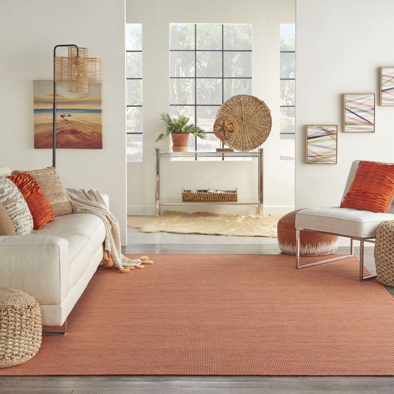 Positano Elegance Terracotta Flat-Weave 7' x 10' Synthetic Rug