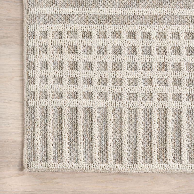 Nuloom Yulia Geometric Bands Machine Washable Indoor Area Rug