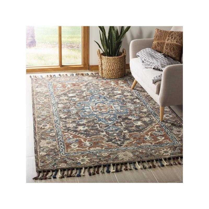 Handmade Tufted Square Wool Accent Rug in Blue - 47"x47"