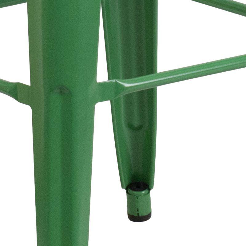 Flash Furniture Commercial Grade 30" High Backless Green Metal Indoor-Outdoor Barstool with Square Seat